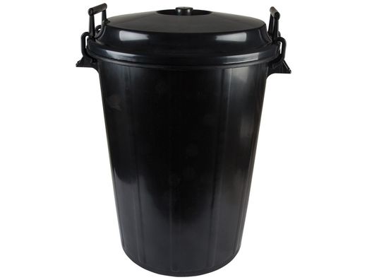 Cubo de Basura Negro con Tapa para Bolsas 85X105Cm 100 Litros