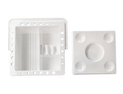 Cubo limpiador de pinceles liderpapel de plastico con asa transportable 13x13x9 cm
