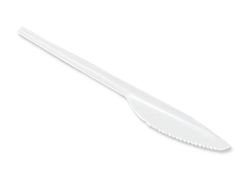 Cuchillo de plastico blanco reutilizable paquete de 100 unidades