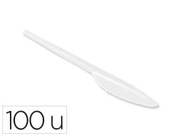 Cuchillo de plastico blanco reutilizable paquete de 100 unidades