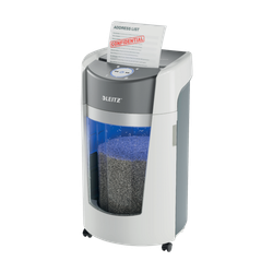 Destructora de documentos Leitz IQ OptiMax Office 550 con seguridad P5 35L - Blanca