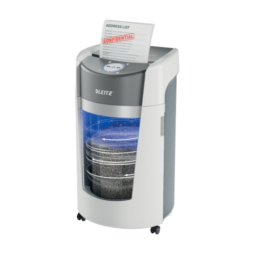 Destructora de documentos Leitz IQ OptiMax Office 550 con seguridad P5 35L - Blanca