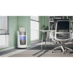 Destructora de documentos Leitz IQ OptiMax Office 550 con seguridad P5 35L - Blanca