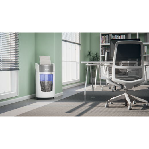 Destructora de documentos Leitz IQ OptiMax Office 550 con seguridad P5 35L - Blanca