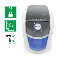 Destructora de documentos Leitz IQ OptiMax Office 550 con seguridad P5 35L - Blanca