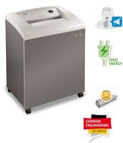 Destructora departamental DAHLE 216. 28 hojas, tiras 3,9 mm , ancho boca 400mm, 160 litros. Nivel de seguridad P-2.