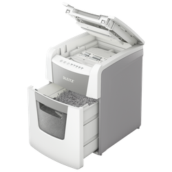 Destructora IQ Auto+ para pequeña oficina 100 P4, autoalimentación, blanca