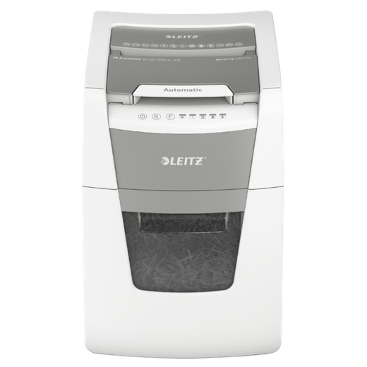 Destructora IQ Auto+ para pequeña oficina 100 P4, autoalimentación, blanca