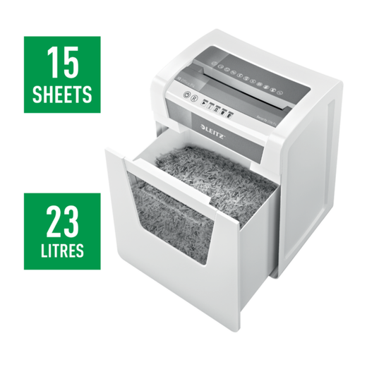 Destructora Leitz IQ Office P4 blanco/plata