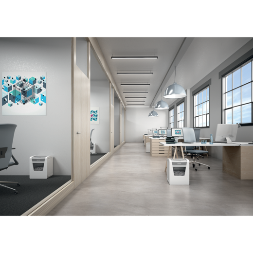 Destructora Leitz IQ Office P5 blanco/plata