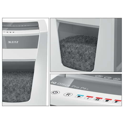 Destructora Leitz IQ Office Pro P6+ blanco/plata