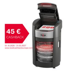 Destructora Max Autofeed+ 200X, autoalimentación, papelera giratoria, negro