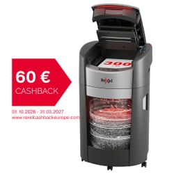 Destructora Max Autofeed+ 300X, autoalimentación, papelera giratoria, negro