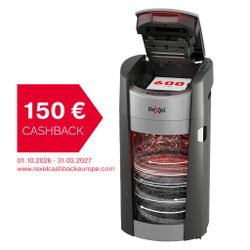 Destructora Max Autofeed+ 600X, autoalimentación, papelera giratoria, negro