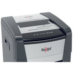 Destructora Rexel Momentum Extra XP418+, negro/plata