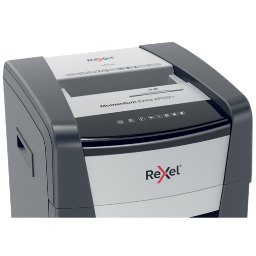 Destructora Rexel Momentum Extra XP512+, negro/plata