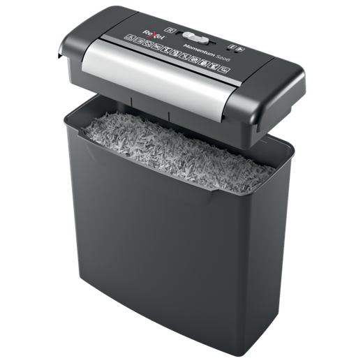 Destructora Rexel Momentum S206, negro/plata