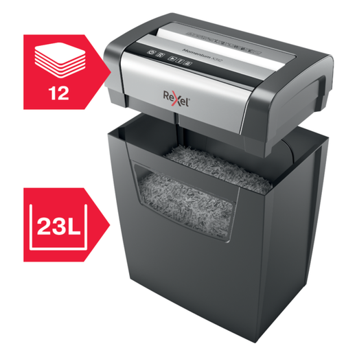 Destructora Rexel Momentum X312 negro/plata