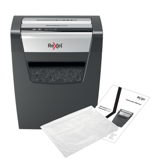 Destructora Rexel Momentum X312 negro/plata