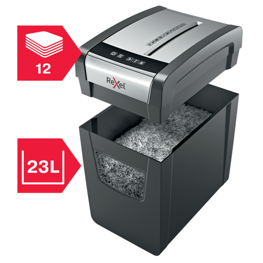 Destructora Rexel Momentum X312SL negro/plata