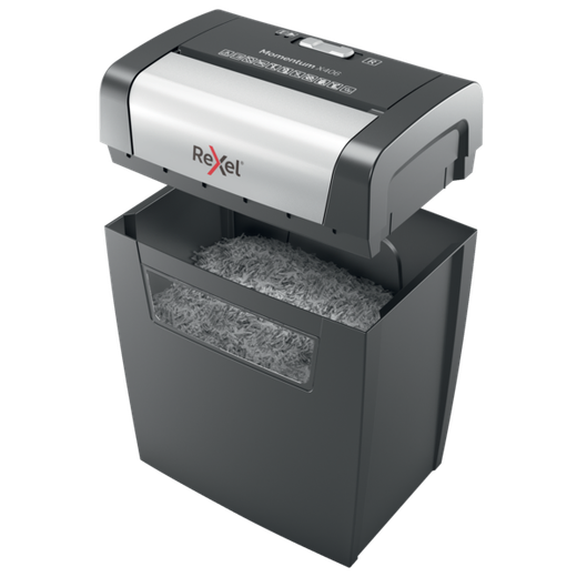 Destructora Rexel Momentum X406, negro/plata