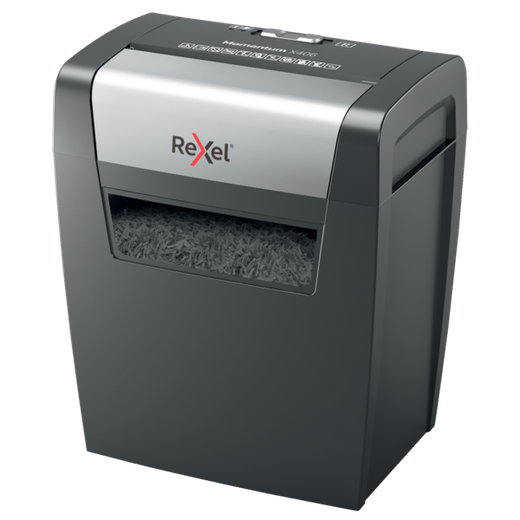 Destructora Rexel Momentum X406, negro/plata