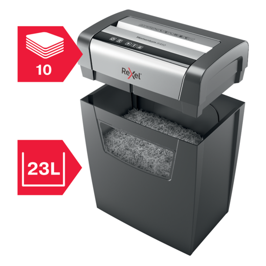 Destructora Rexel Momentum X410 negro/plata