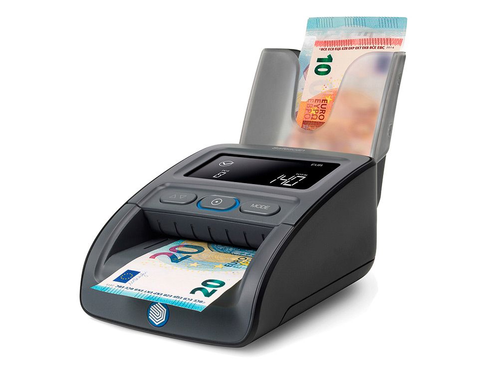 Detector y contador de billetes falsos safecan 155-s complete pantalla lcd 3,8\" micro sd 156x120x76 mm