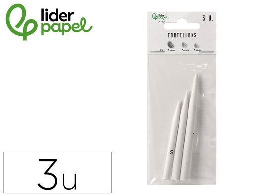 Difumino liderpapel bolsa de 3 unidades diametros surtidos 70 mm / 80 mm / 90 mm
