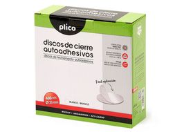 Disco de cierre plico velcro autoadhesivo 20 mm diametro color blanco caja de 400 unidades