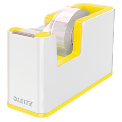 Dispensador de cinta adhesiva Leitz WOW DUAL, amarillo/blanco