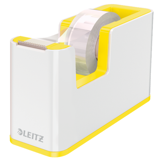 Dispensador de cinta adhesiva Leitz WOW DUAL, amarillo/blanco