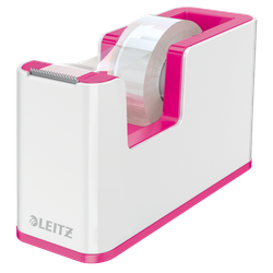 Dispensador de cinta adhesiva Leitz WOW DUAL, fucsia/blanco