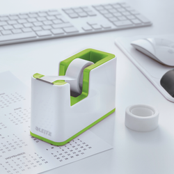 Dispensador de cinta adhesiva Leitz WOW DUAL, verde/blanco