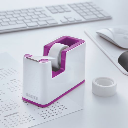 Dispensador de cinta adhesiva Leitz WOW DUAL, violeta/blanco