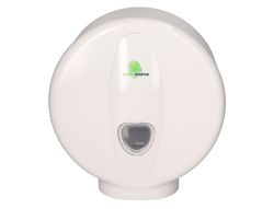 Dispensador papel higienico bunzl greensource mini jumbo fabricado en abs color blanco