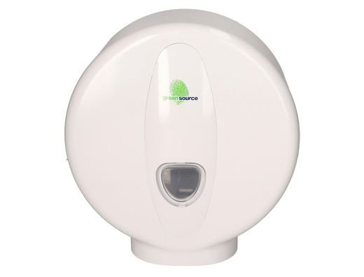 Dispensador papel higienico bunzl greensource mini jumbo fabricado en abs color blanco
