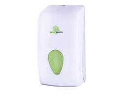 Dispensador papel higienico bunzl greensource plegado zig-zag fabricado en abs color blanco