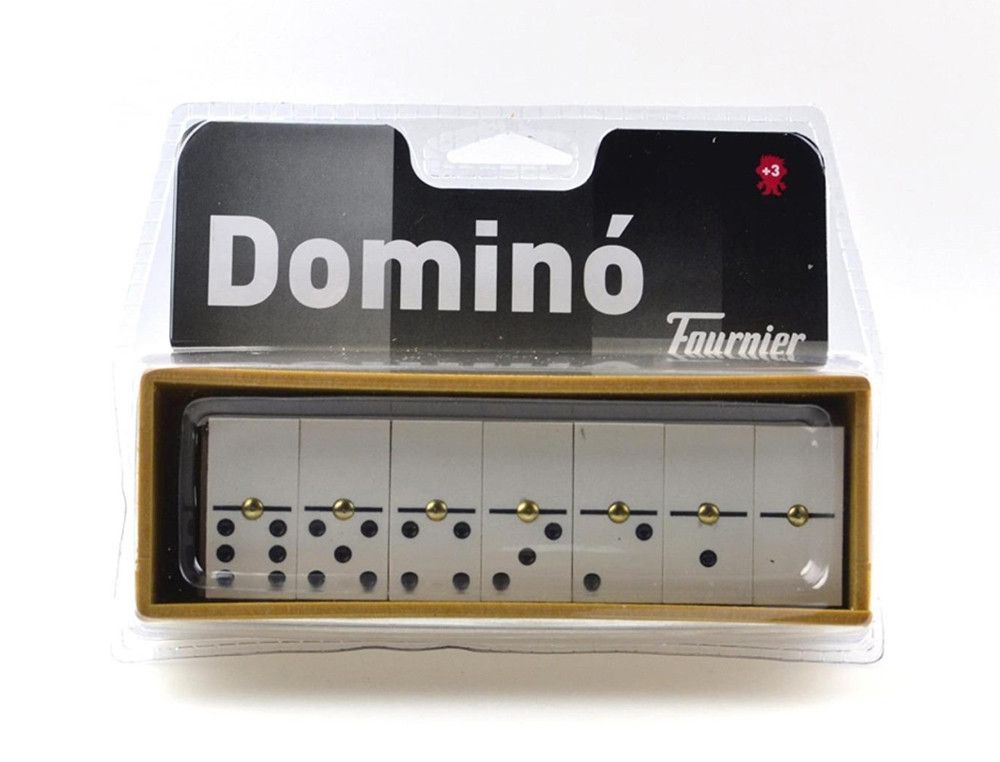 Domino chamelo fournier ficha marfilina en caja de plastico en blister