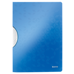 Dossier de presentación WOW. PP. DIN A4. Clip gris oscuro y tapas azul