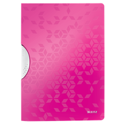 Dossier de presentación WOW. PP. DIN A4. Clip gris oscuro y tapas fucsia