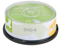 Dvd-R Q-Connect Capacidad 4,7Gb Duracion 120Min Velocidad 16X Bote de 25 Unidades