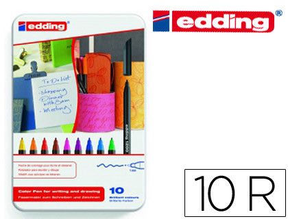 EDDING 1200 Rotulador Estuche 10 ud. colores surtidos trazo 0,5 a 1 mm. Ref. 1200-10-S
