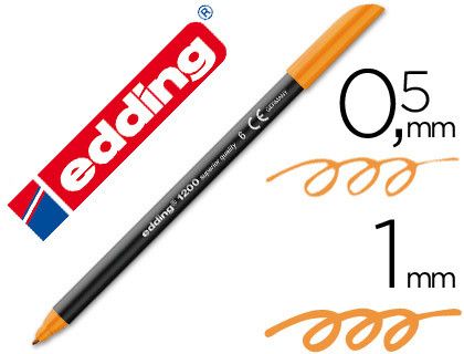 EDDING 1200 Rotulador naranja trazo 0,5 a 1 mm. Ref. 1200-06