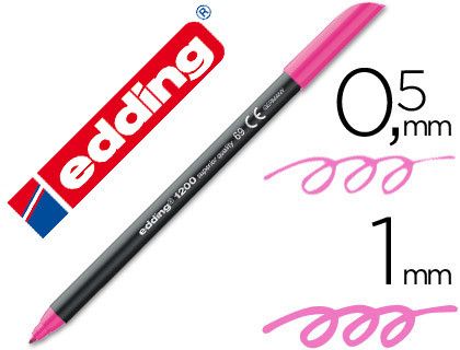 EDDING 1200 Rotulador rosa fluorescente trazo 0,5 a 1 mm. Ref. 1200-69