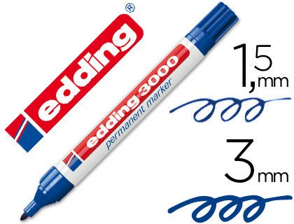 EDDING 3000 Marcador permanente punta cónica. trazo 1.5-3 mm. Azul ref. 3000-03