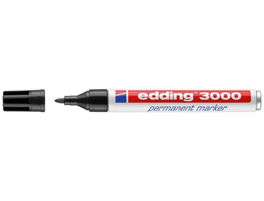 EDDING 3000 Marcador permanente punta cónica. trazo 1.5-3 mm. color negro. ref.3000-01