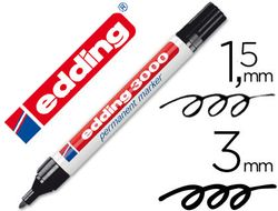 EDDING 3000 Marcador permanente punta cónica. trazo 1.5-3 mm. color negro. ref.3000-01