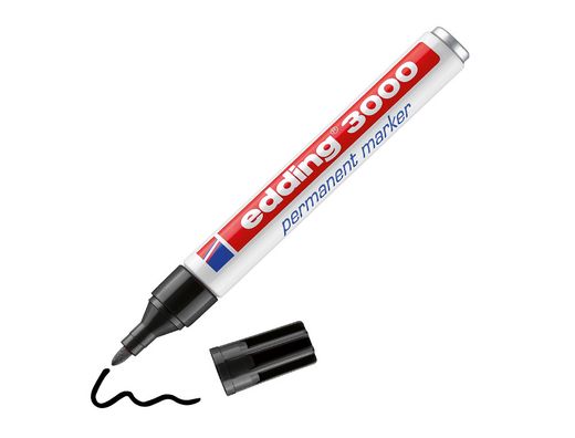 EDDING 3000 Marcador permanente punta cónica. trazo 1.5-3 mm. color negro. ref.3000-01