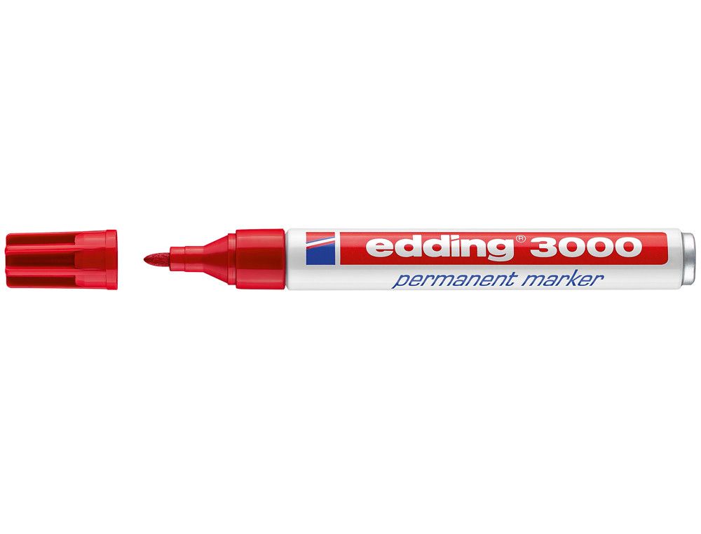 EDDING 3000 Marcador permanente punta cónica. trazo 1.5-3 mm. rojo ref. 3000-02